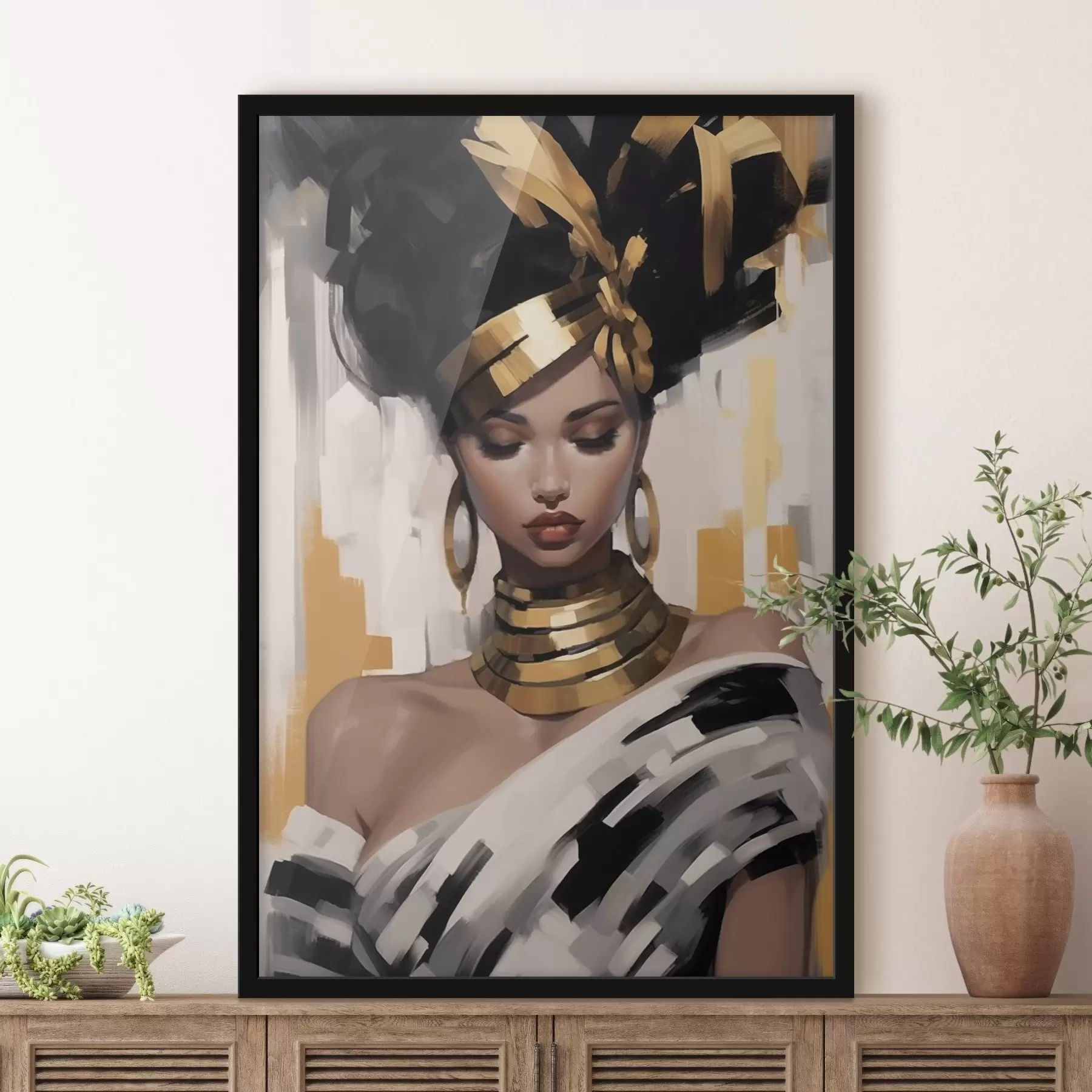 Obraz Portrét ženy v moderním etnickém stylu Č. f42648