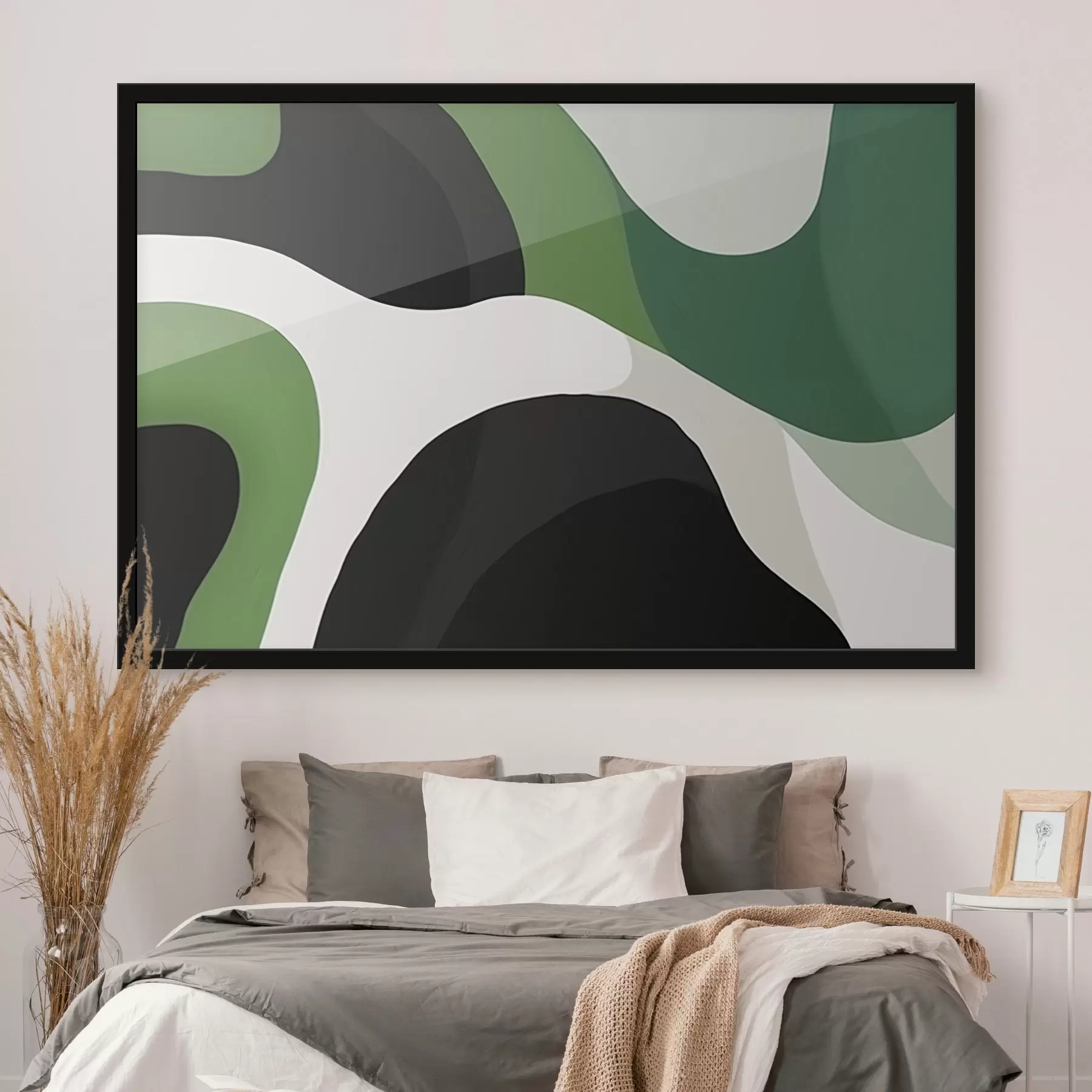 Fototapet Abstraktní geometrický vzor v zelených a černých tónech f42651