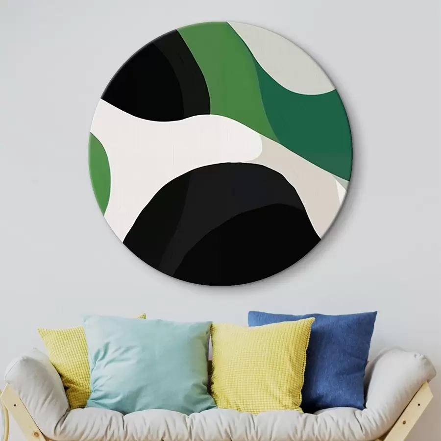 Obraz Abstraktní geometrický vzor v zelených a černých tónech Č. r42651