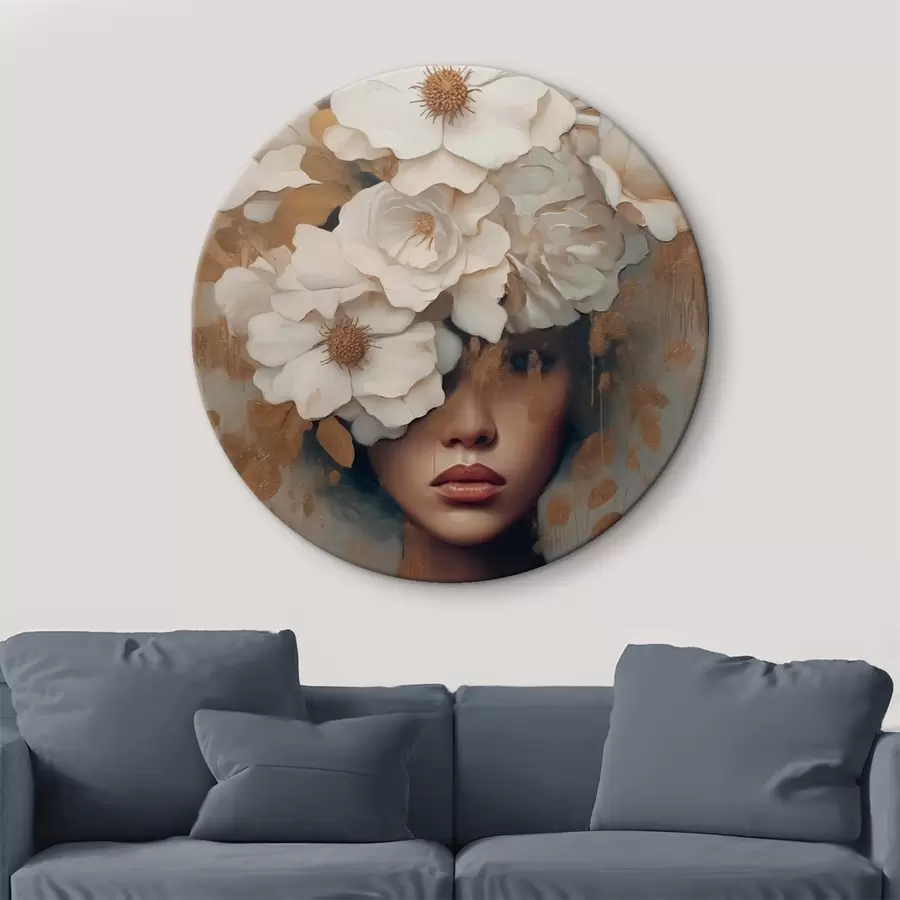 Obraz Portrét s bílými květy Č. r42664