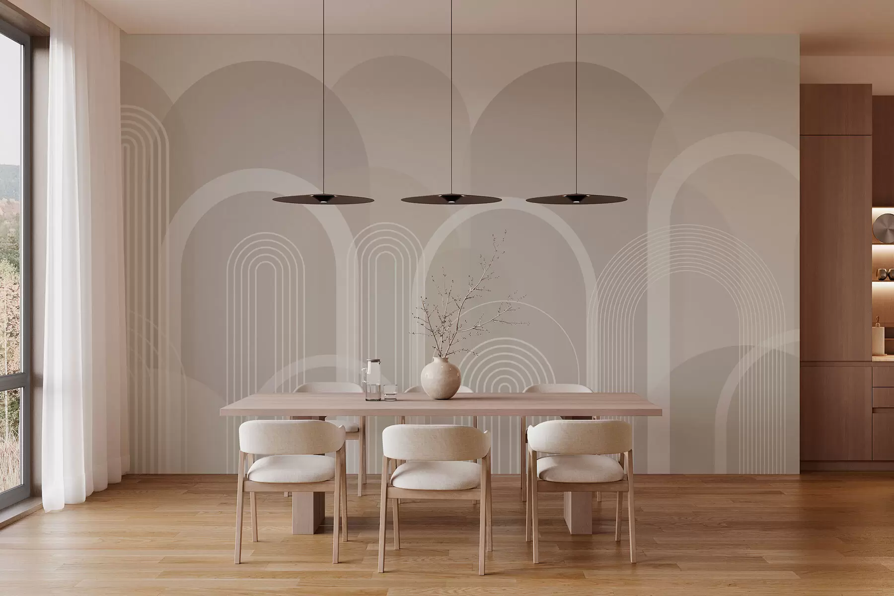 Fototapet Geometrické oblouky boho w02935v1