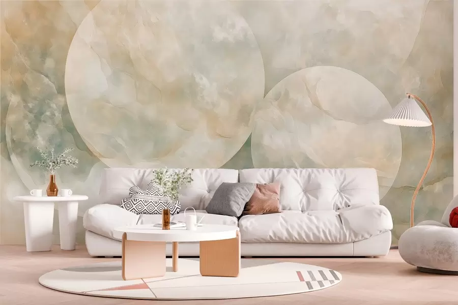 Fototapet Abstraktní tapeta s velkými kruhy ve stylu perleti w02907