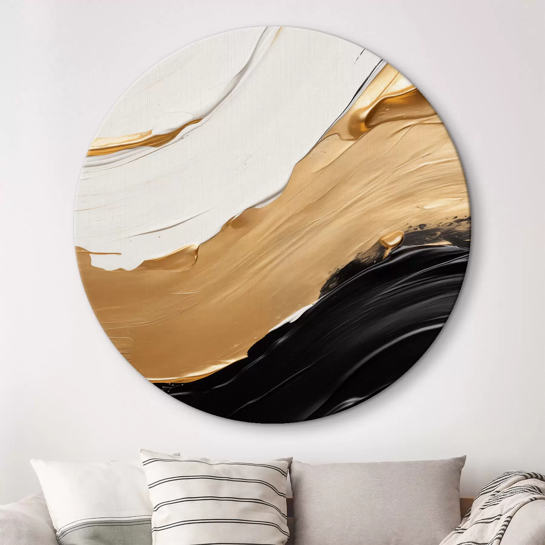 Obraz Abstraktní kompozice s výraznými tahy bílé, žluté a černé barvy Č. r42717