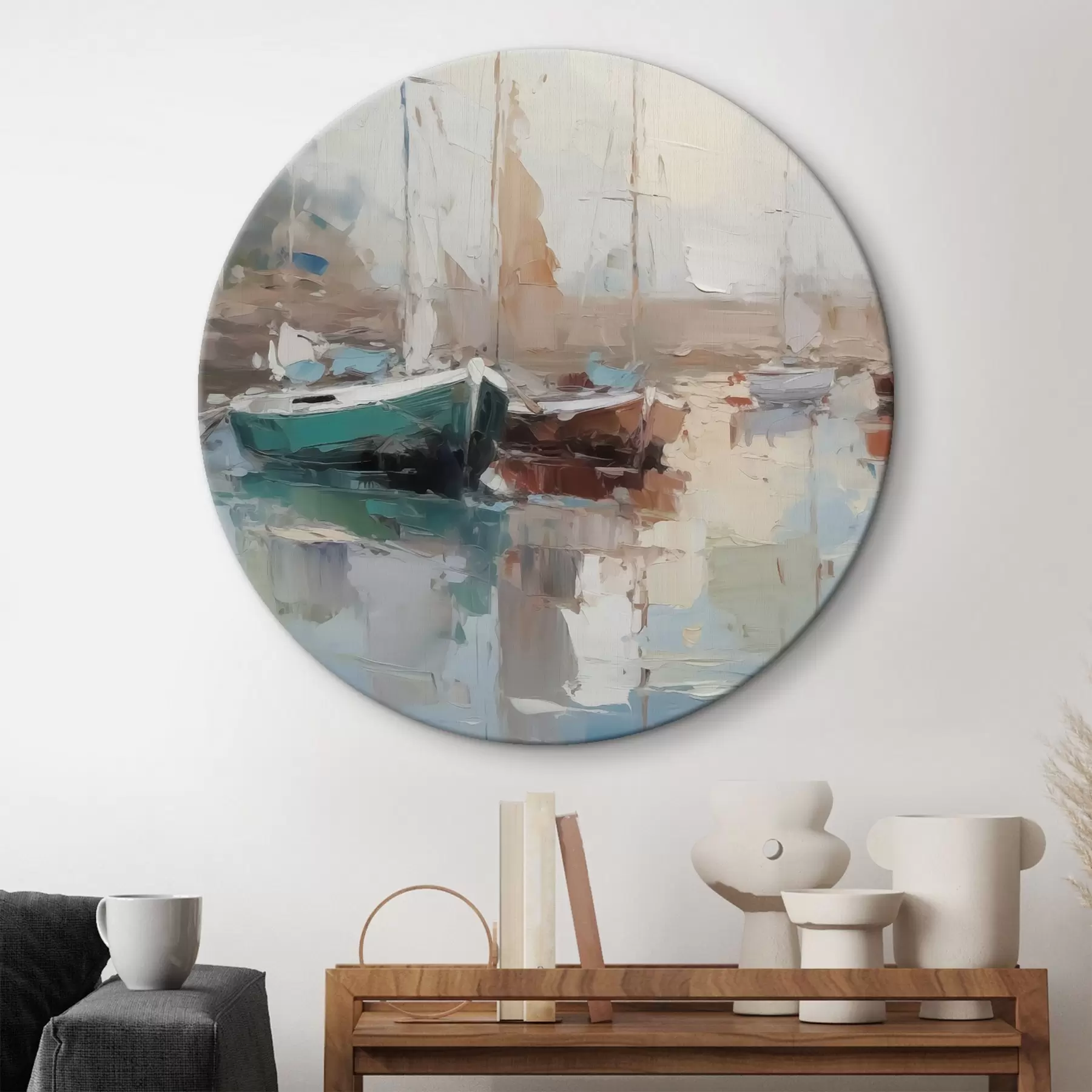 Obraz Lodě imitace abstraktní malby Č. r42743