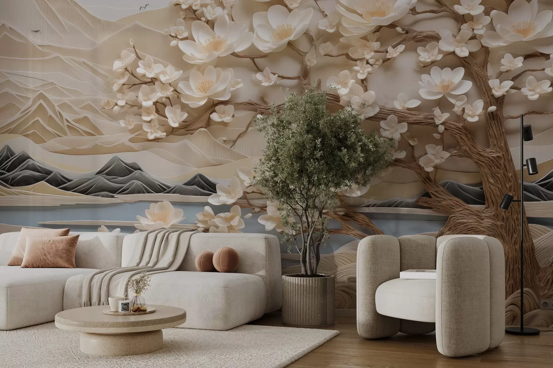 Fototapet Abstraktní les nad řekou w02981