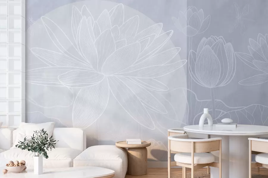 Fototapet Lotosové květy a geometrie w03005v3