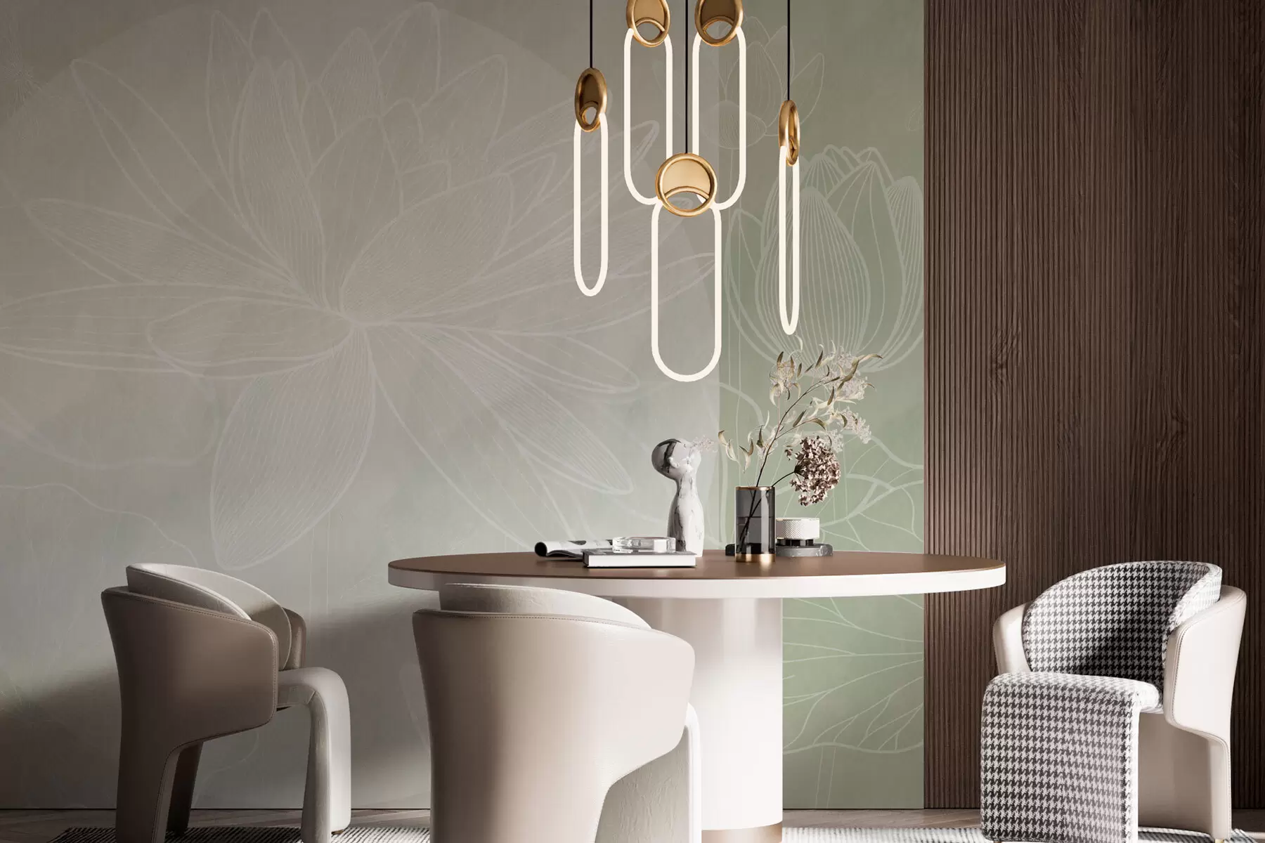 Fototapet Elegantní květinová ilustrace v jemných tónech w03005v4