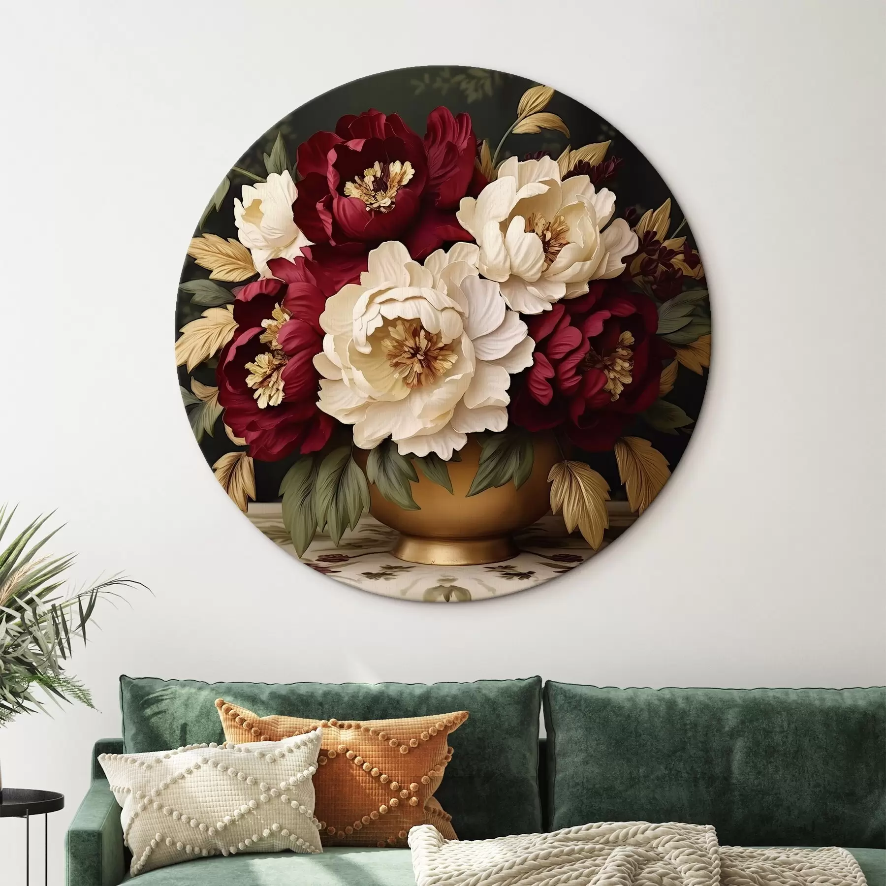 Obraz Červené a bílé pivoňky ve váze Č. r42820