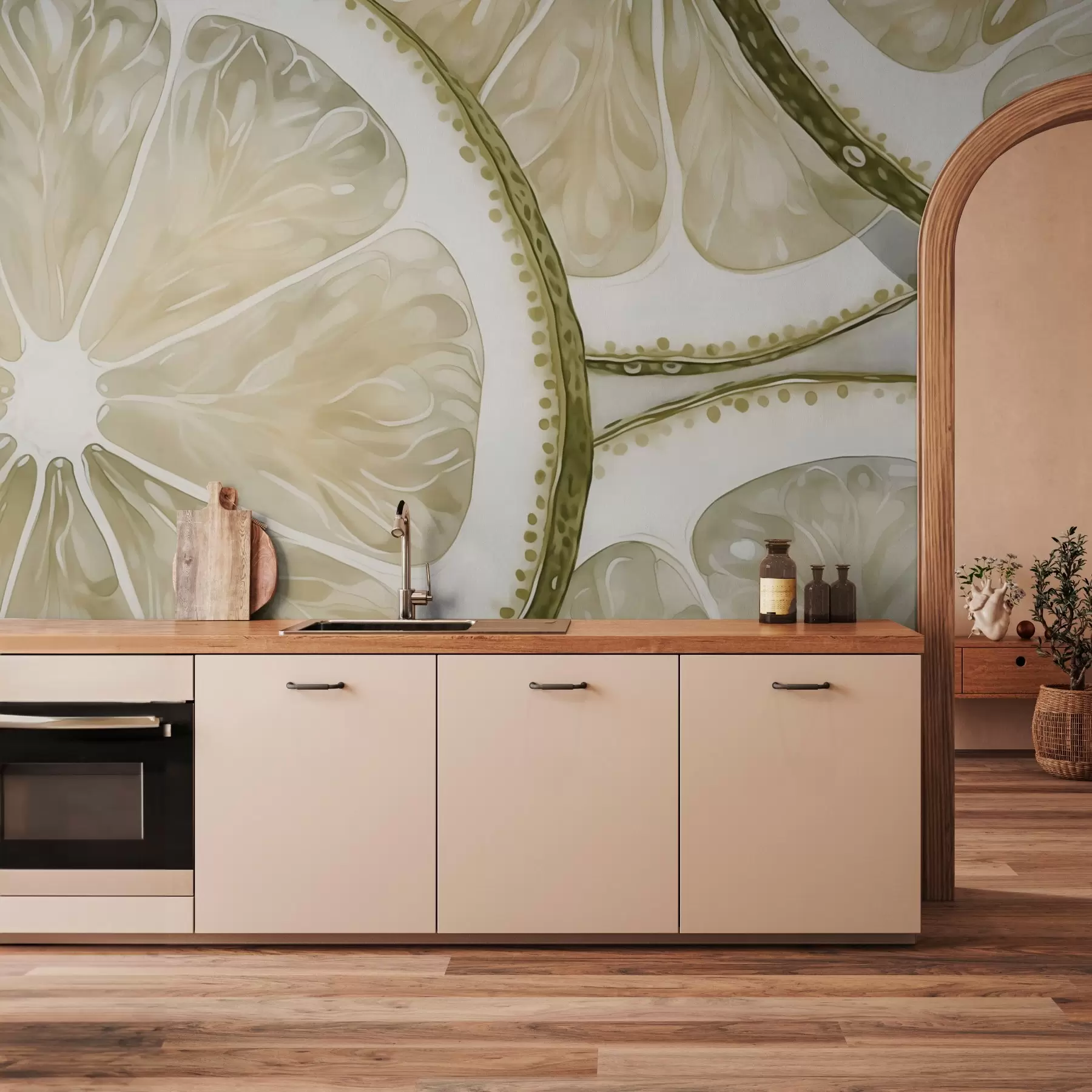 Fototapet Citrusové kruhy imitující akvarel  w03026v1