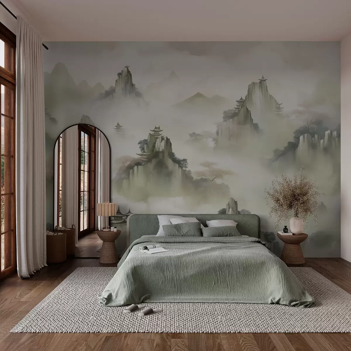 Fototapet Imitace akvarelu skalních vrcholů w03036