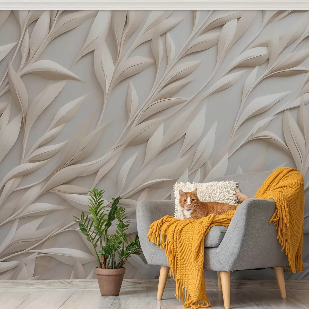 Fototapet Větve na světlém pozadí w08728