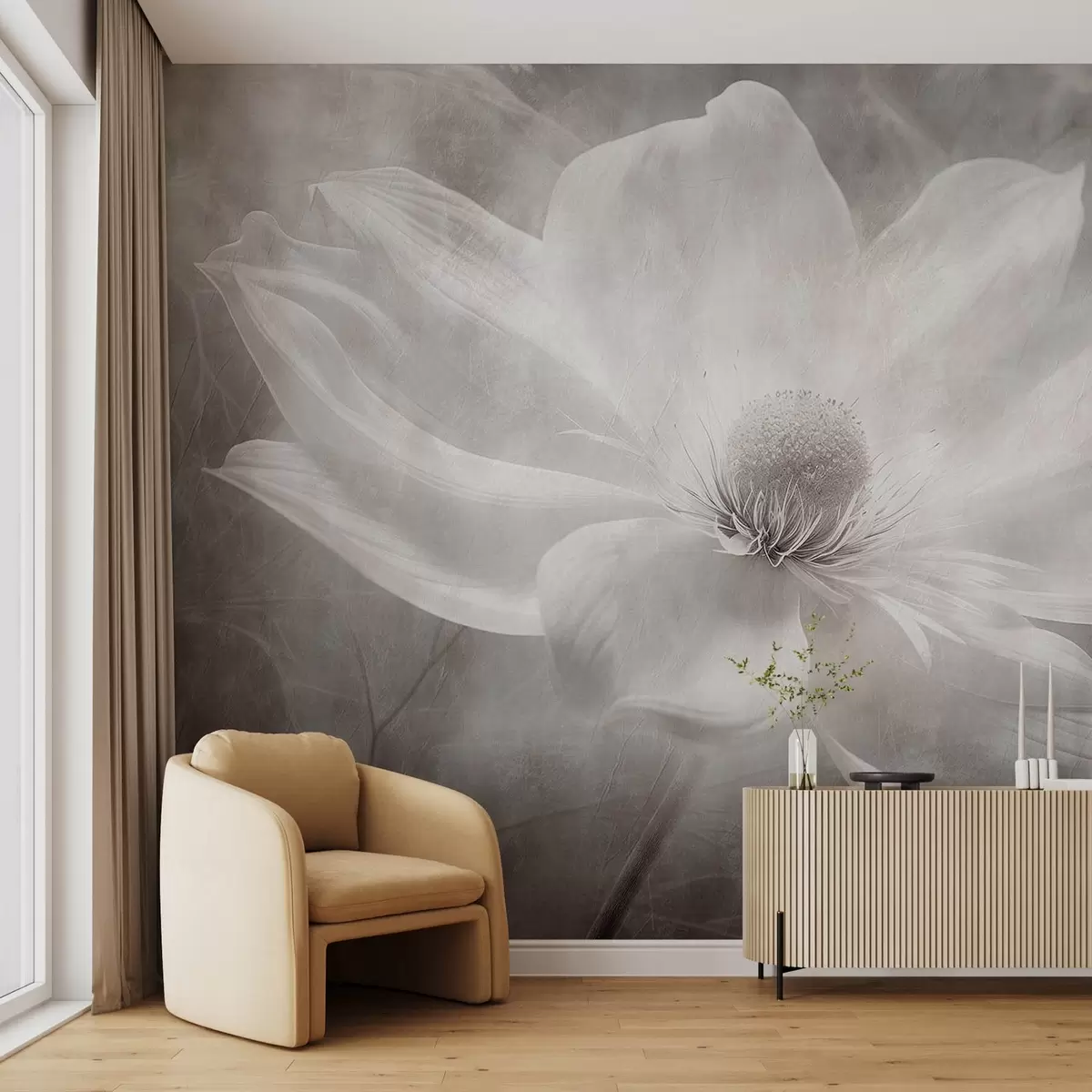 Fototapet Průsvitný jemný velký květ w08732