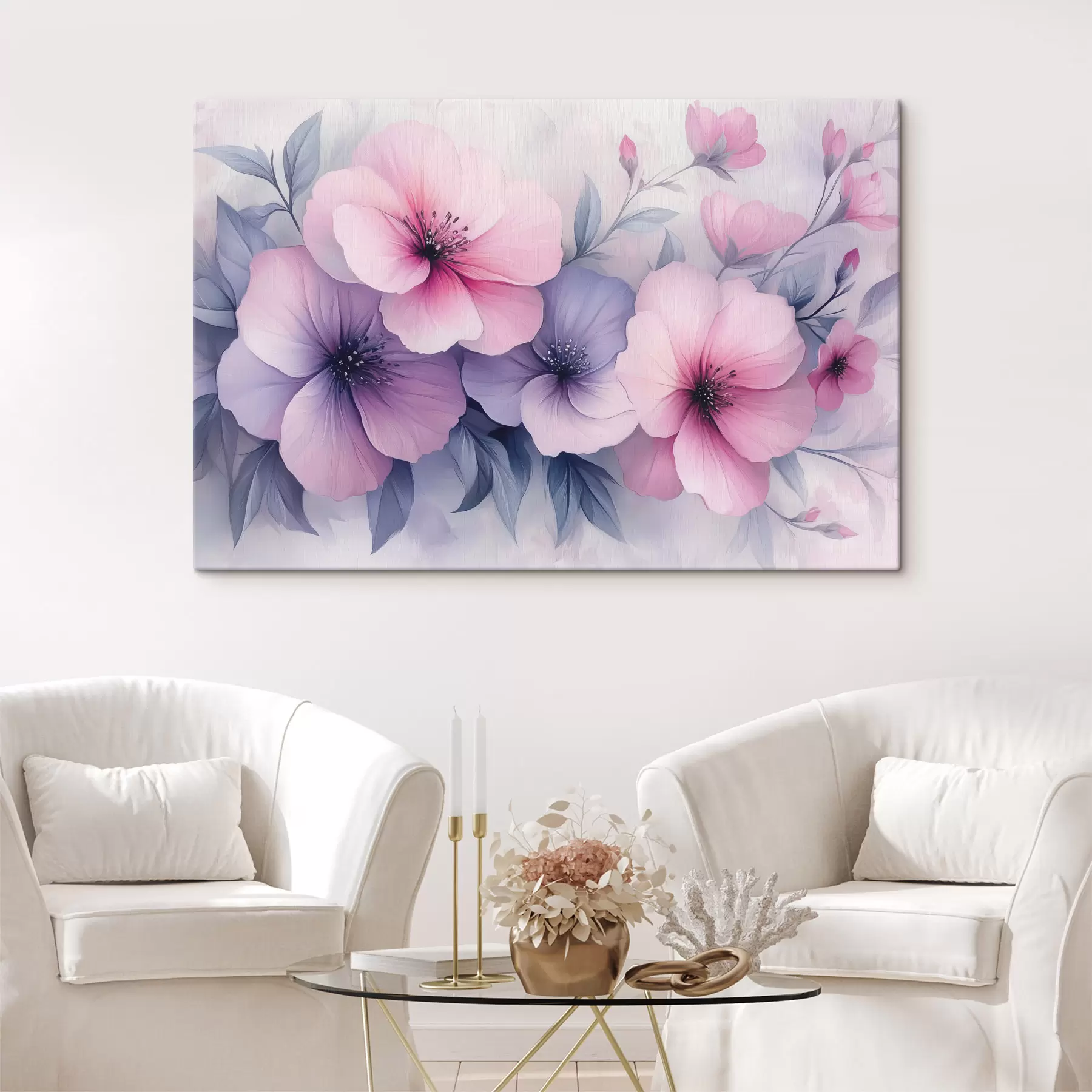 Fototapet Jemné růžové a fialové květy s42851