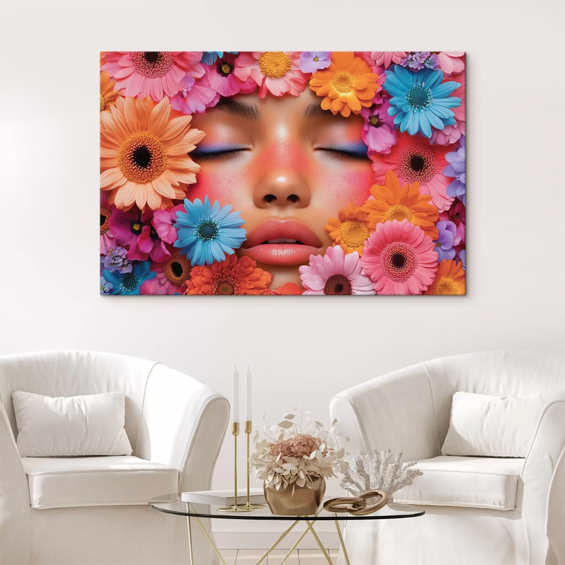 Obraz Dívčí tvář v květinách Č. s42856