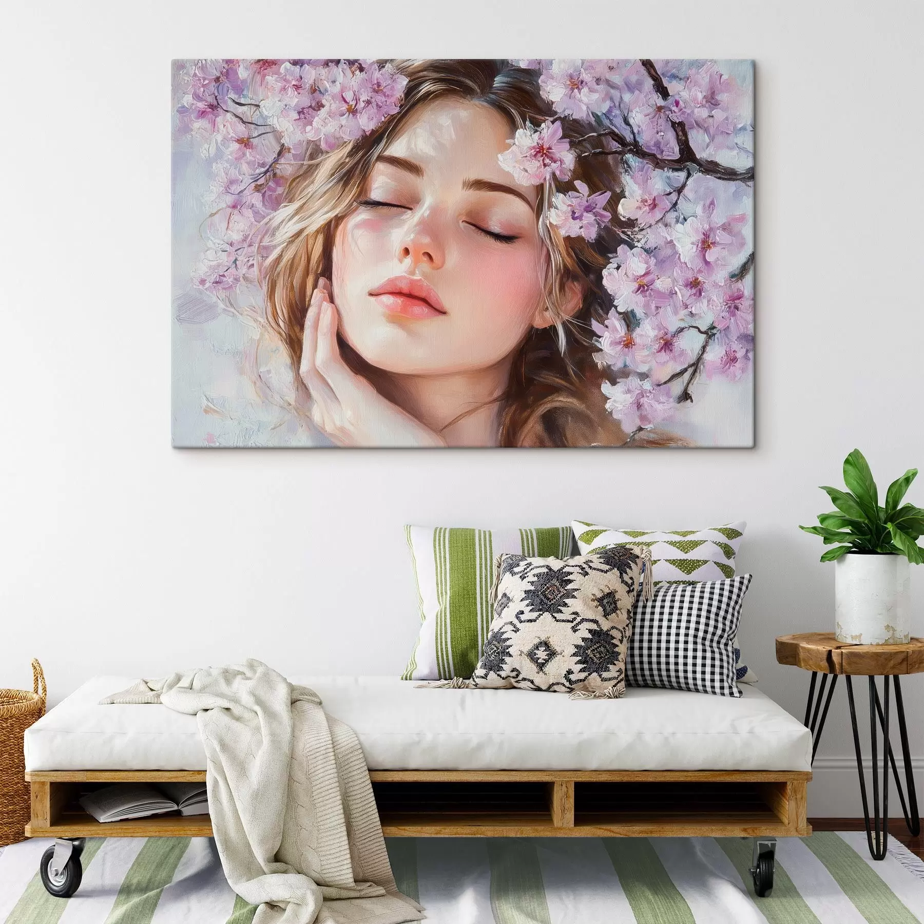 Fototapet Dívka u kvetoucí větve s42857