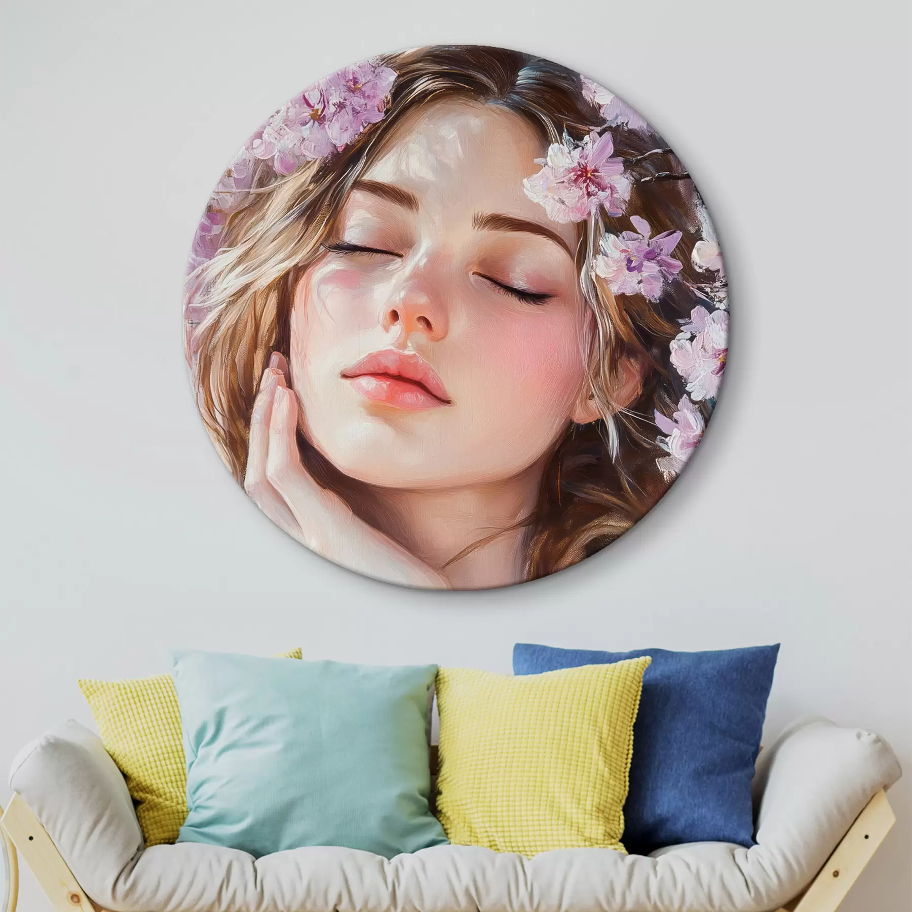 Fototapet Dívka u kvetoucí větve r42857