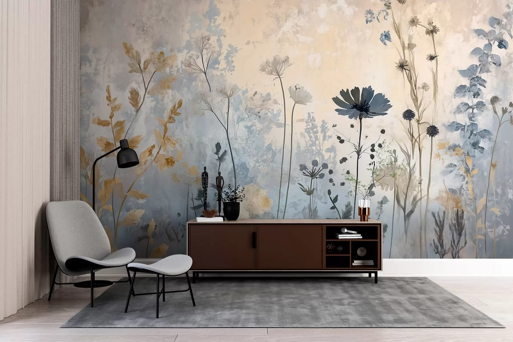 Fototapet Divoké květiny v abstraktním pojetí w03022