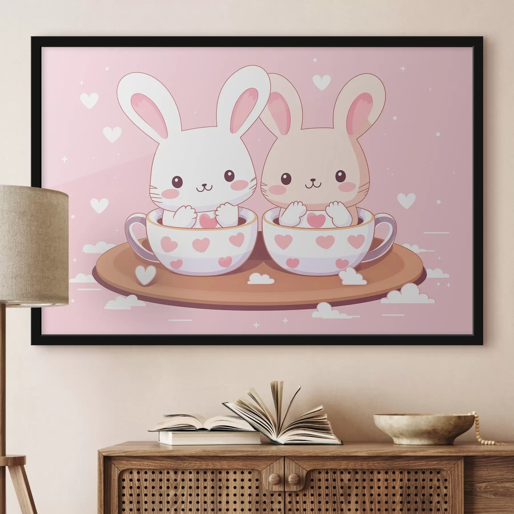 Fototapet Zajíčci v kelímcích f42874