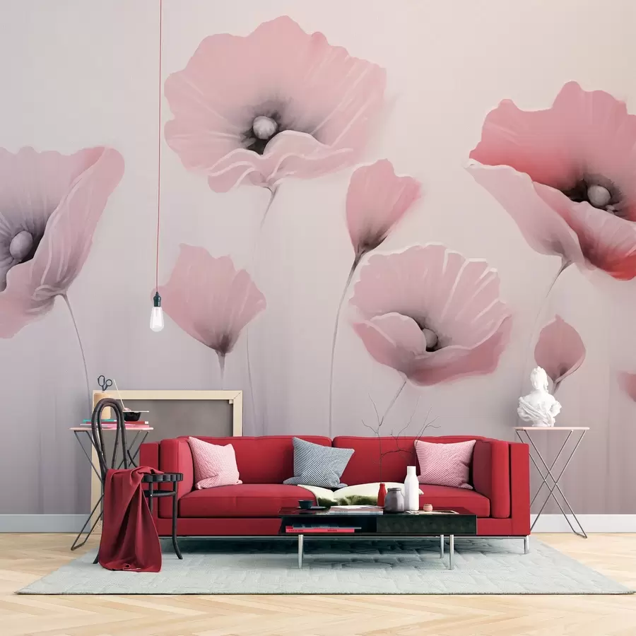 Fototapet Růžové máky w03056