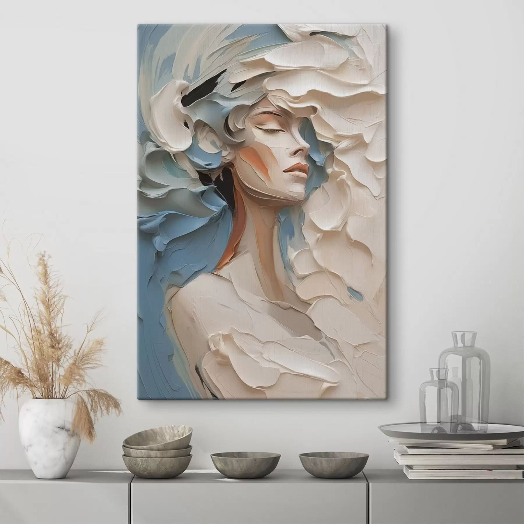 Fototapet Portrét dívky abstraktní imitace malby s42904