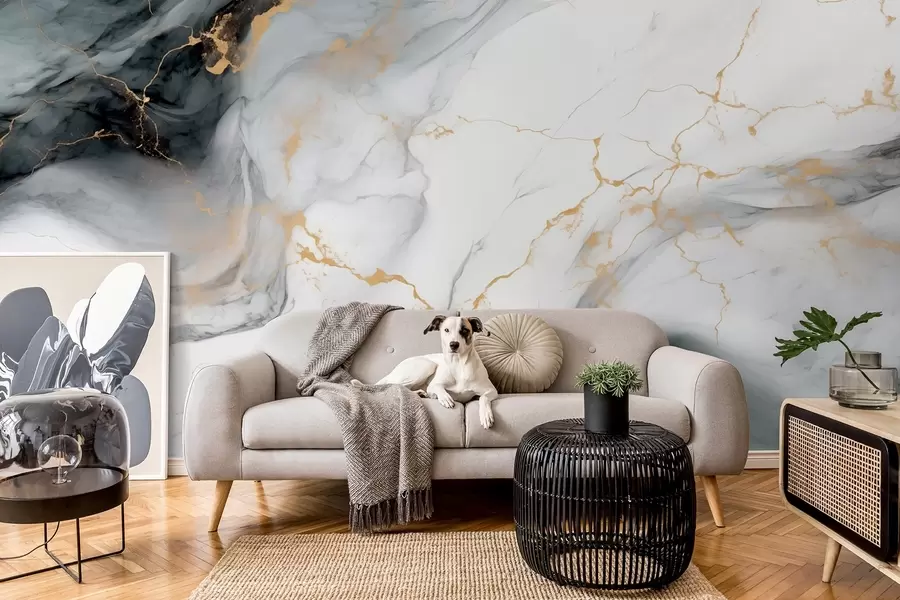 Fototapet Šedý kámen s nádechem nefritové zeleně w08749