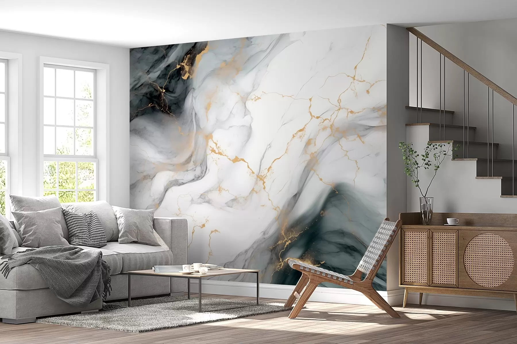 Fototapet Šedý kámen s nádechem nefritové zeleně w08749