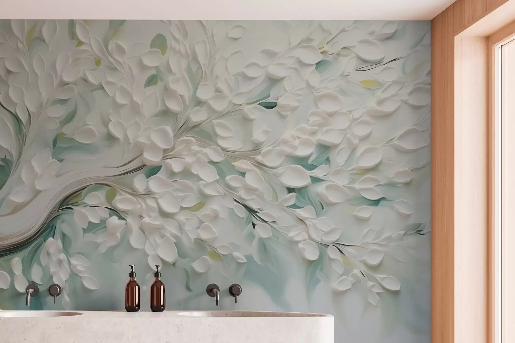 Fototapet Abstraktní strom imitující tahy štětcem w03065