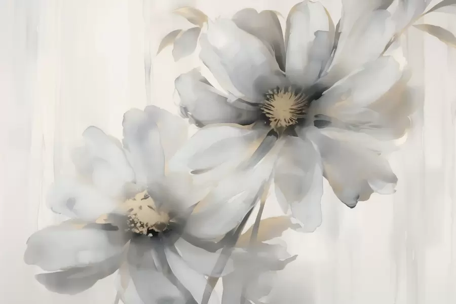 Fototapet Velké květiny imitující rozmazaný akvarel w03073