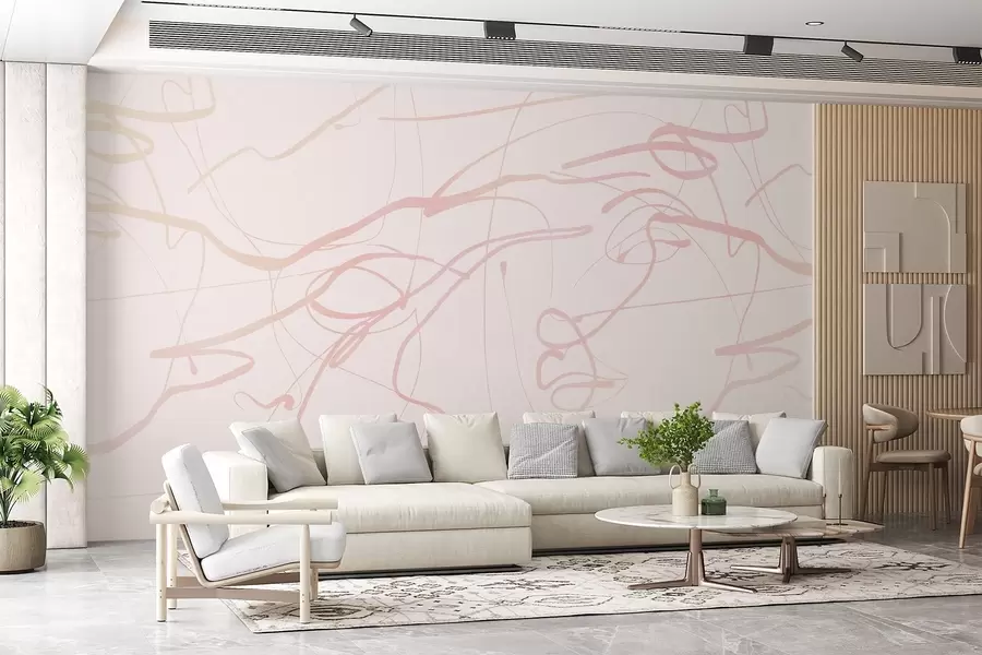 Fototapet Tváře nakreslené pomocí čáry w08763