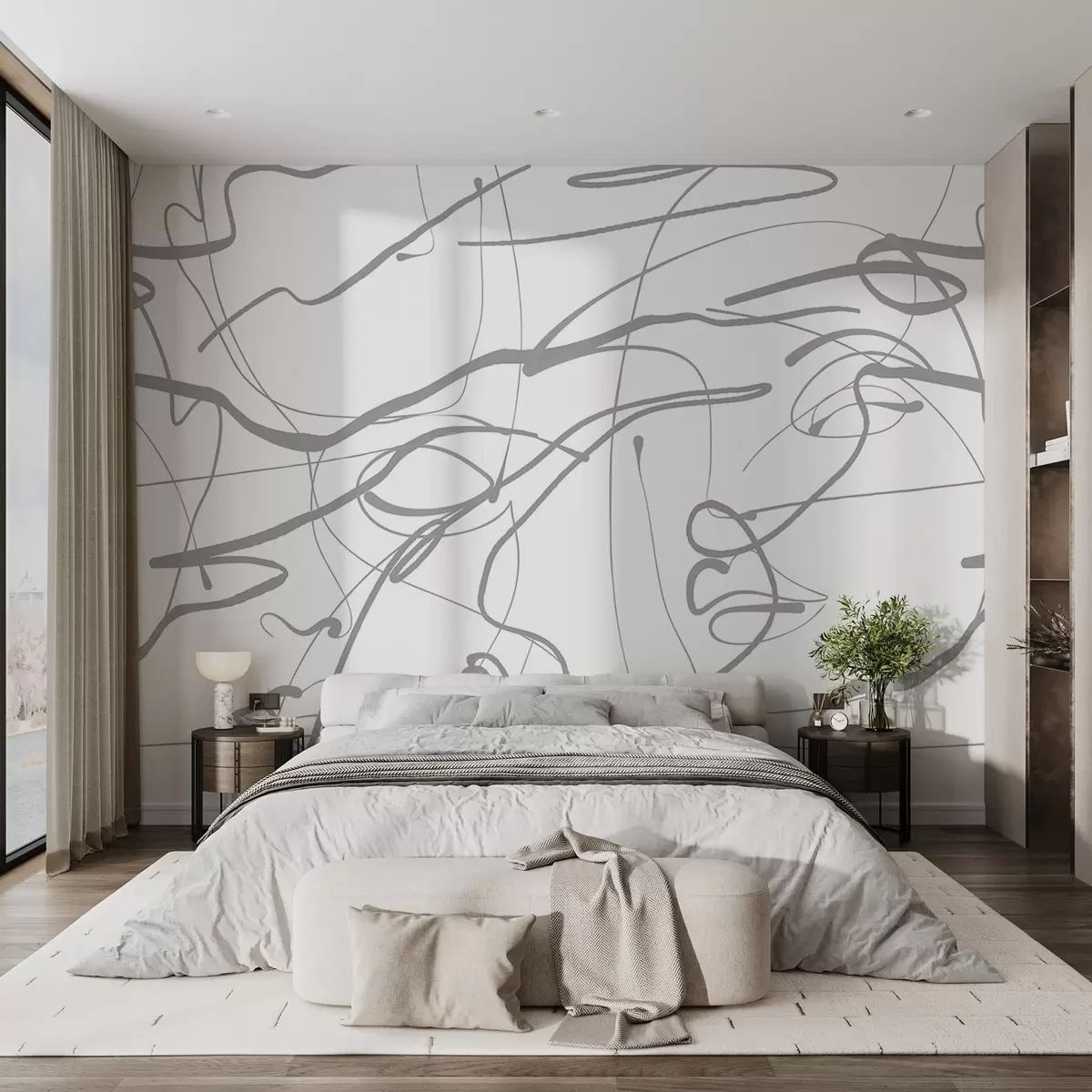 Fototapet Tváře nakreslené pomocí čáry w08764v1