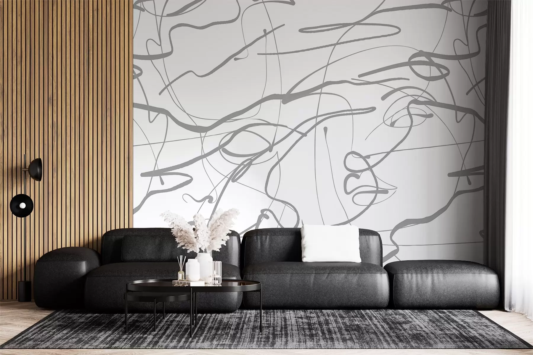 Fototapet Tváře nakreslené pomocí čáry w08764v1