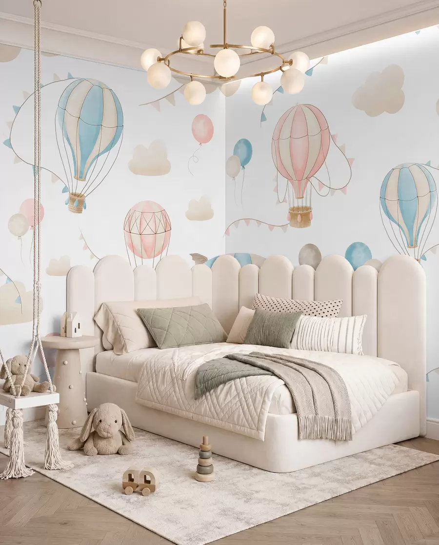 Fototapet Dětský akvarelový design s balónky w08765