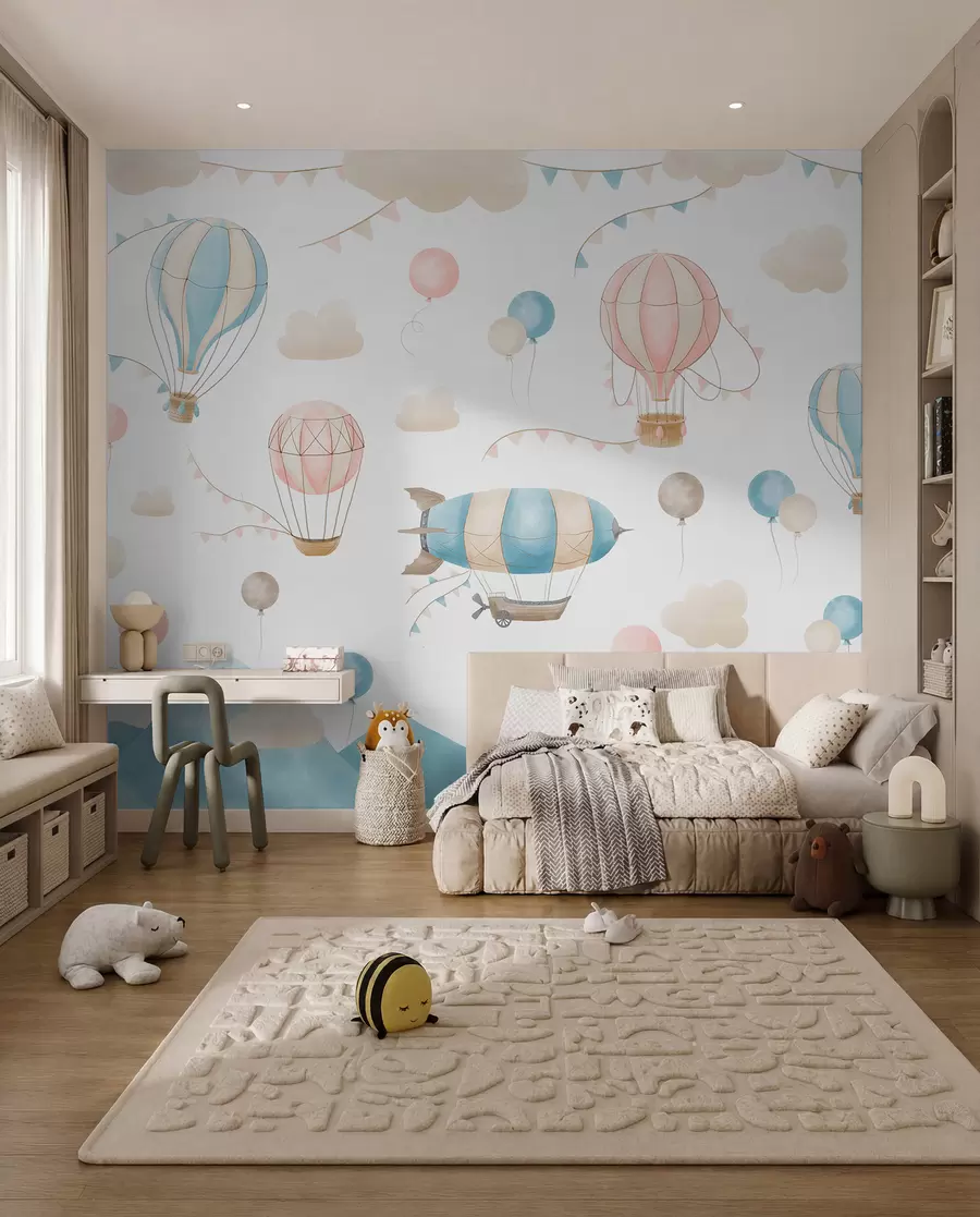 Fototapet Dětský akvarelový design s balónky w08765