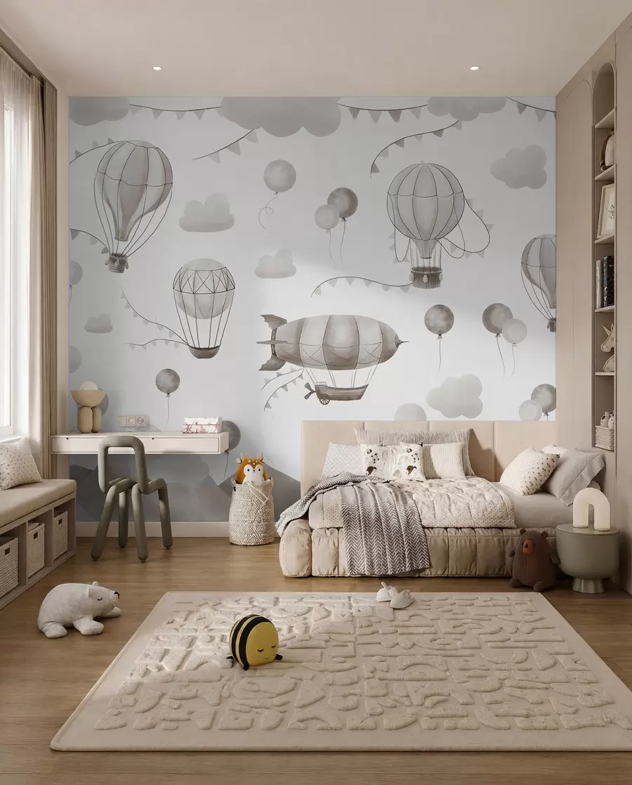 Fototapet Dětský akvarelový design s balónky w08765v1