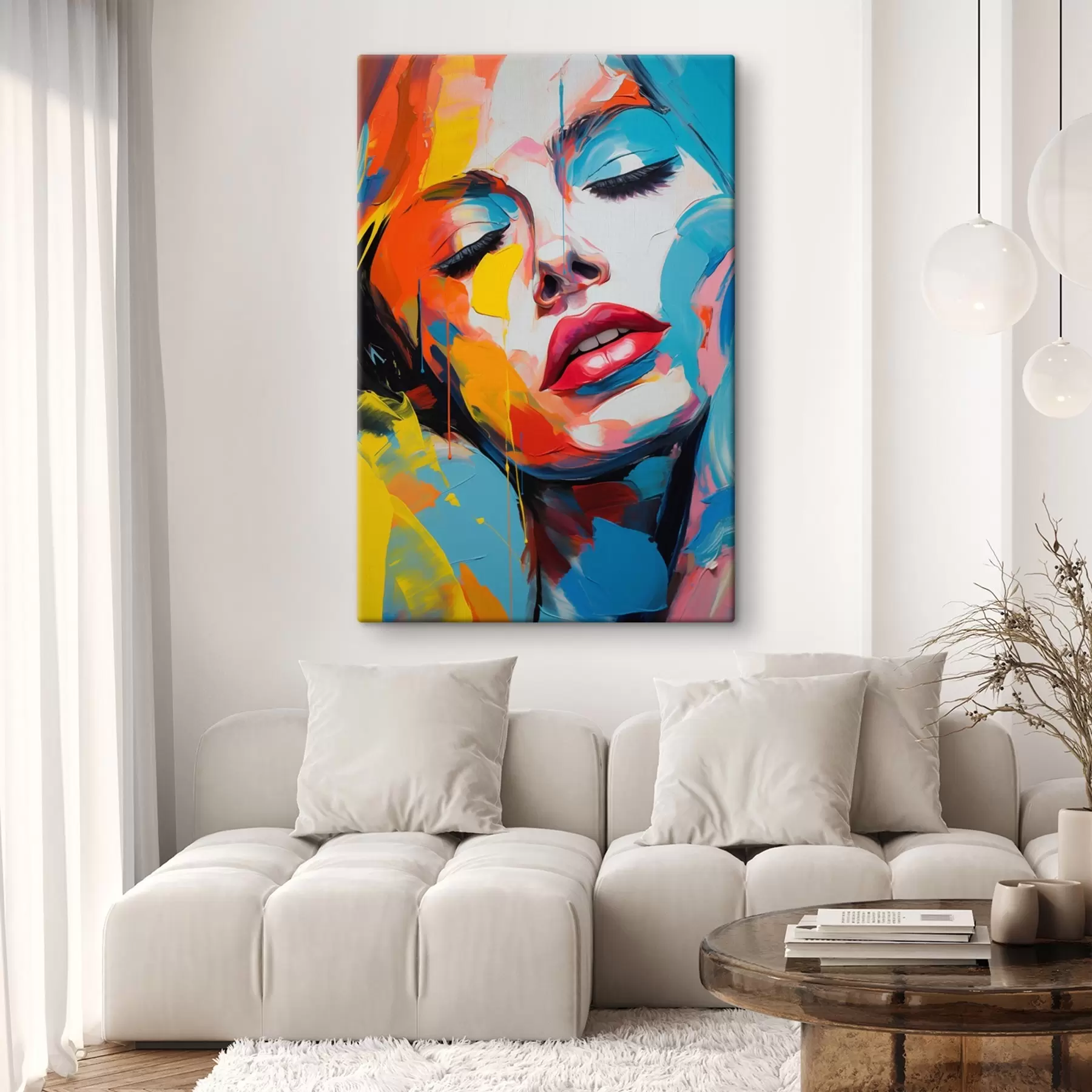 Fototapet Abstraktní portrét ženy v expresivních barvách s42935