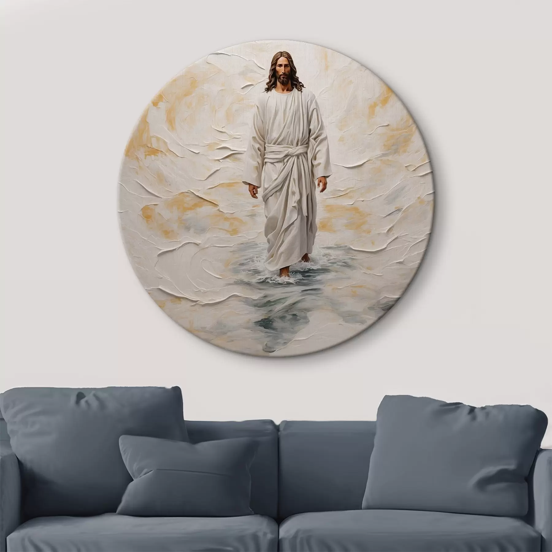 Obraz Ježíš Kristus kráčející po vodě ve stylu olejomalby Č. r42769