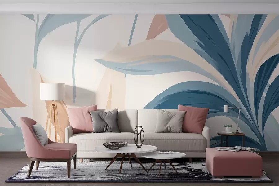 Fototapet Malované světlé listy w03091