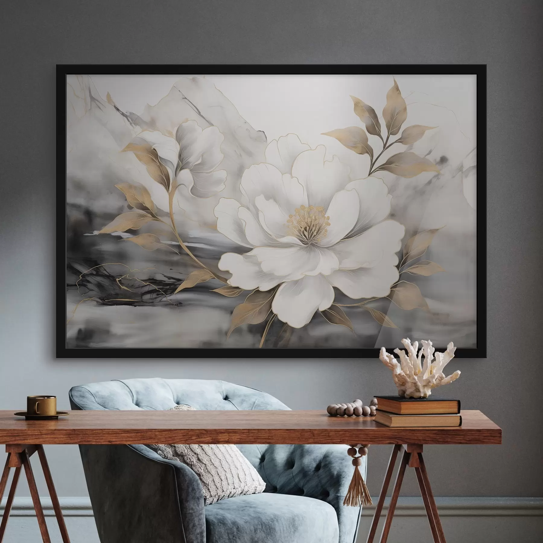 Fototapet Velká abstraktní květina na akvarelovém pozadí f42966