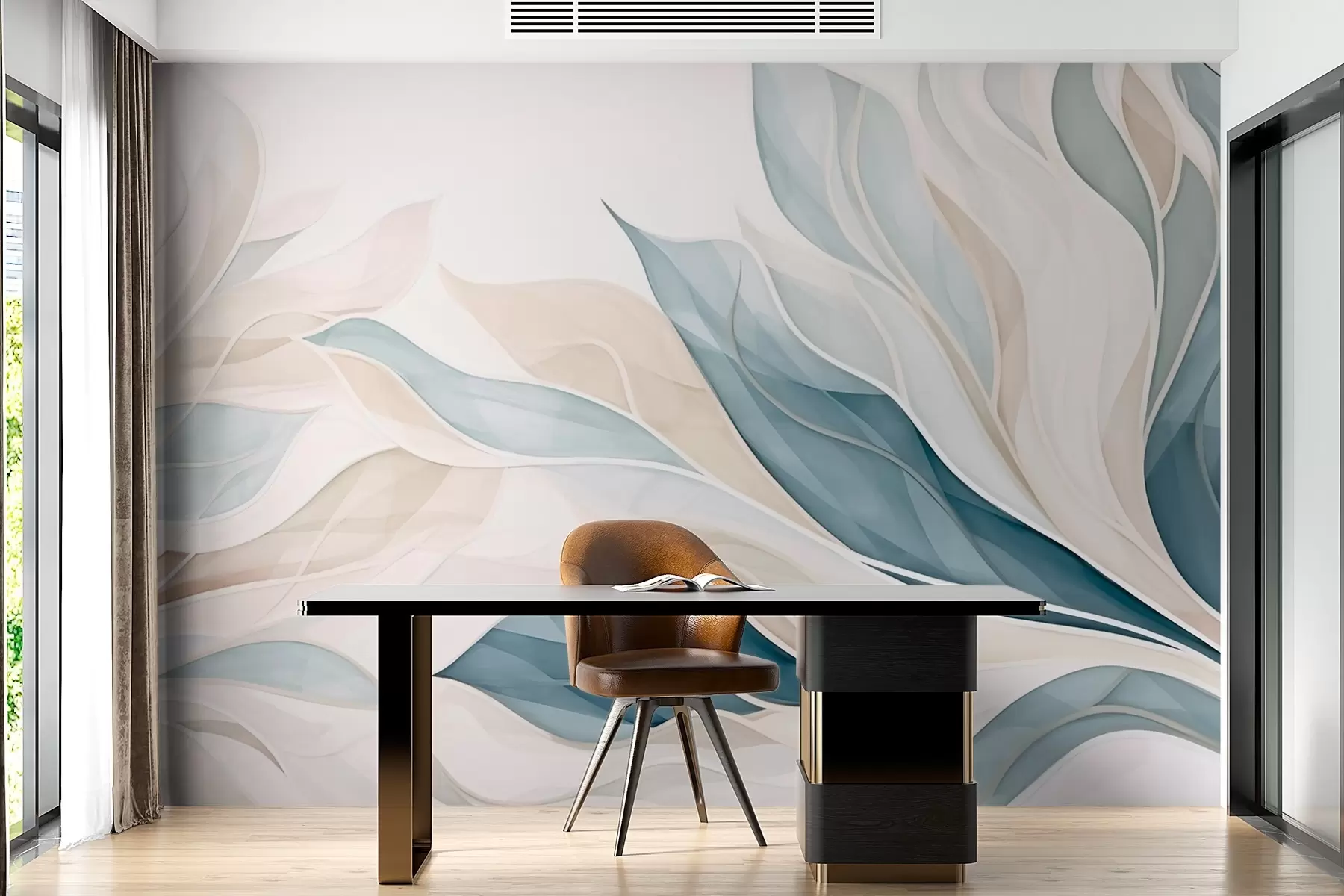 Fototapet Abstraktní digitální ilustrace listů w03140