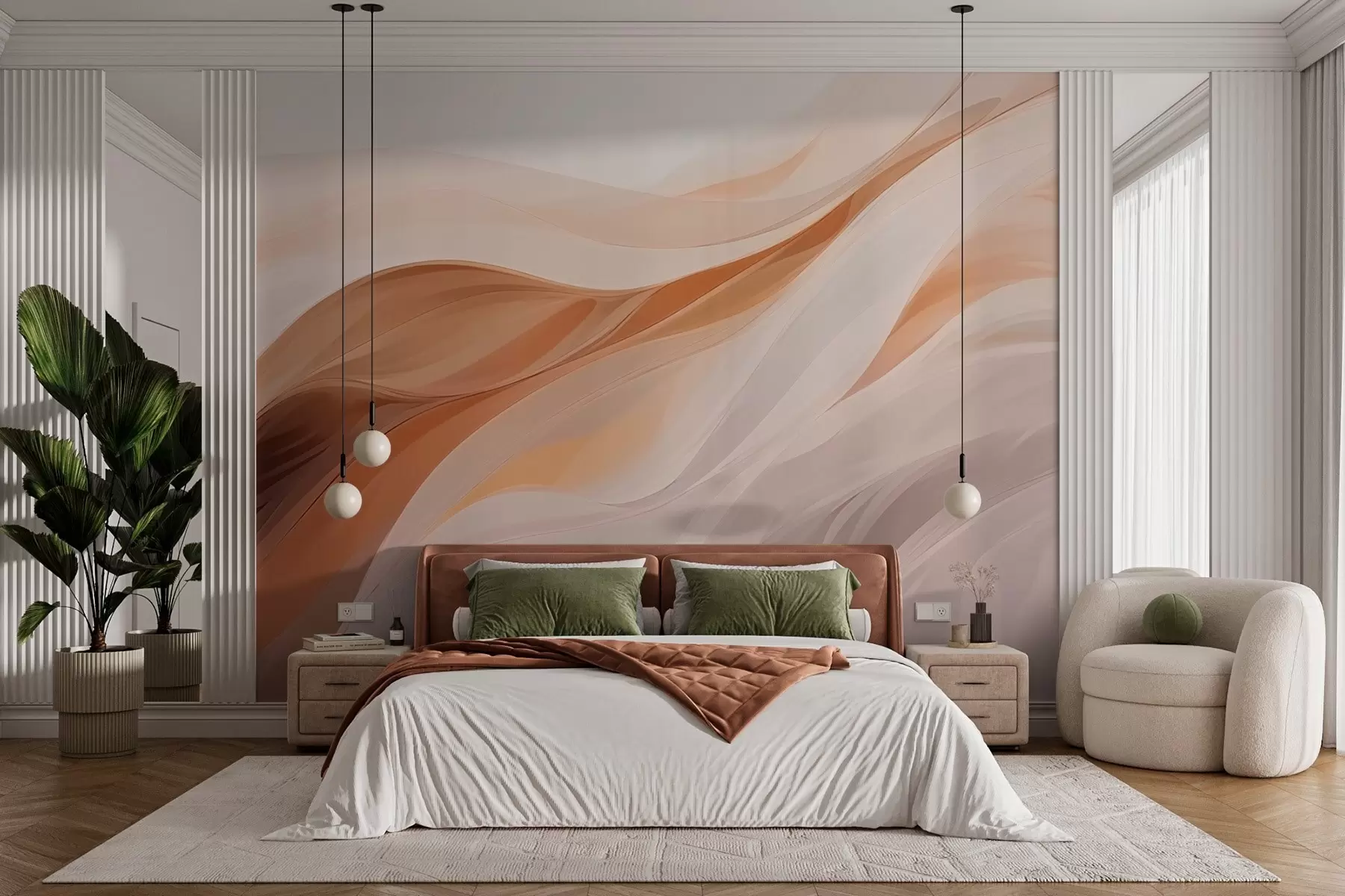 Fototapet Abstraktní ilustrace zvlněných tvarů w03141