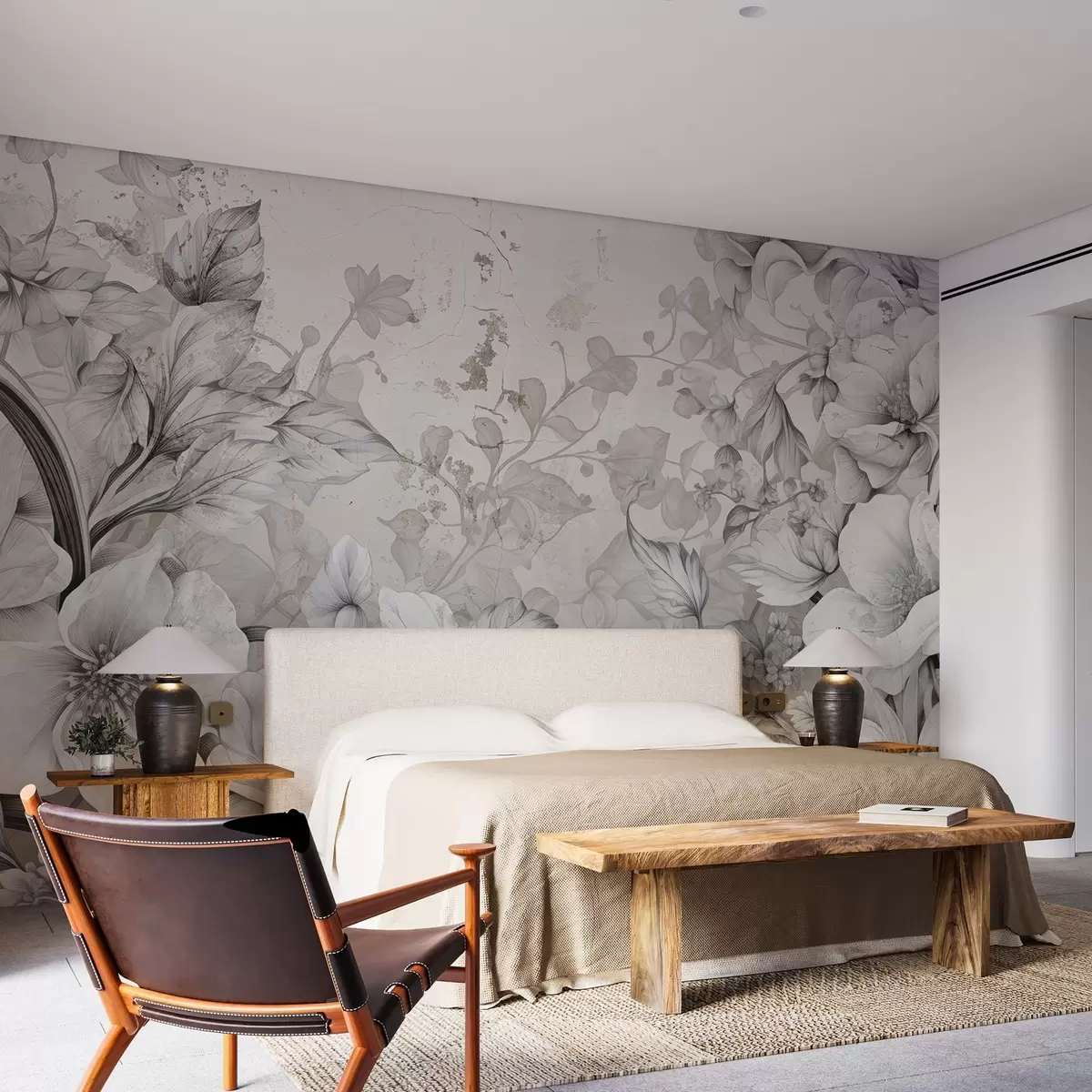 Fototapet Fantasy malované květiny na zdi w03191v1