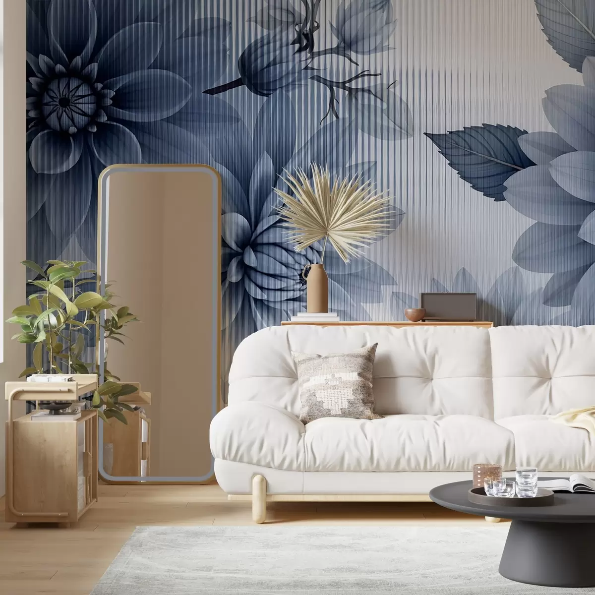 Fototapet Velké květiny za sklem w03197