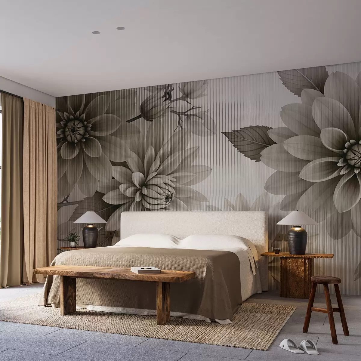 Fototapet Velké květiny za sklem w03197v1