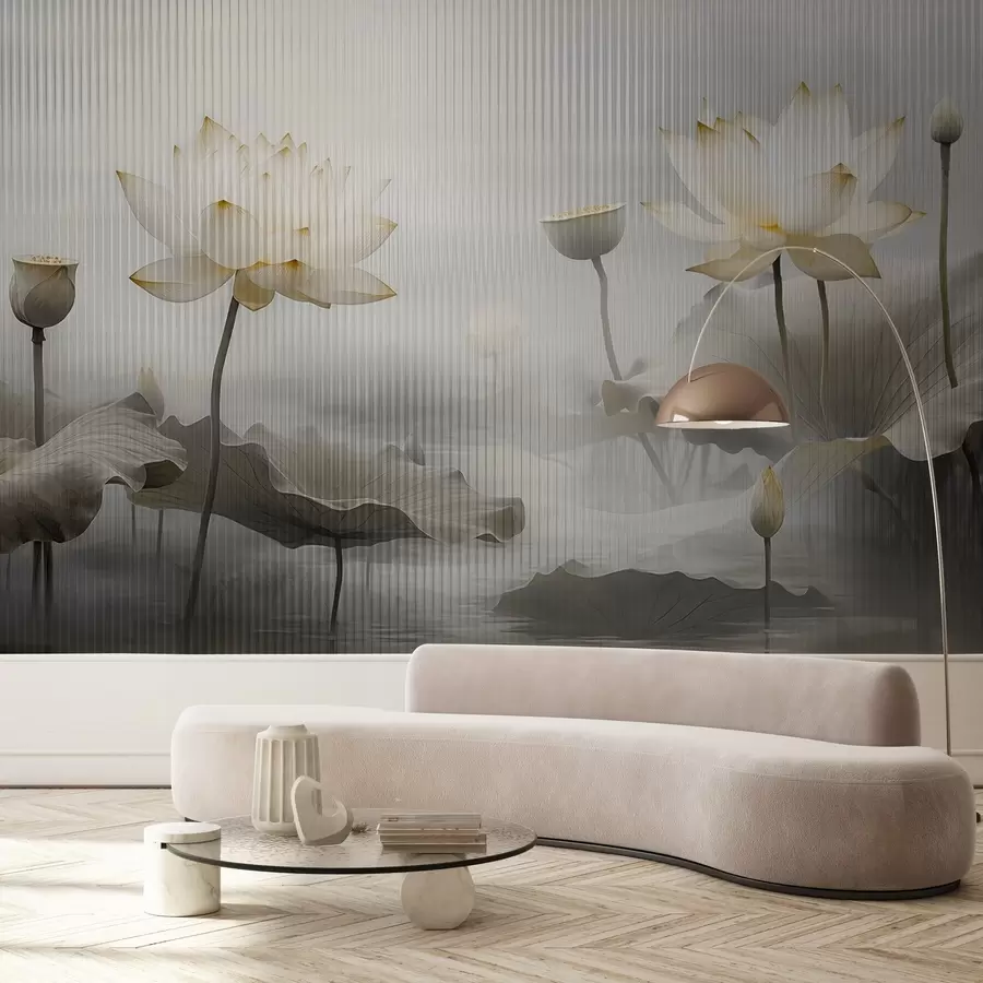 Fototapet Pohled na lotosy za sklem w03200v2