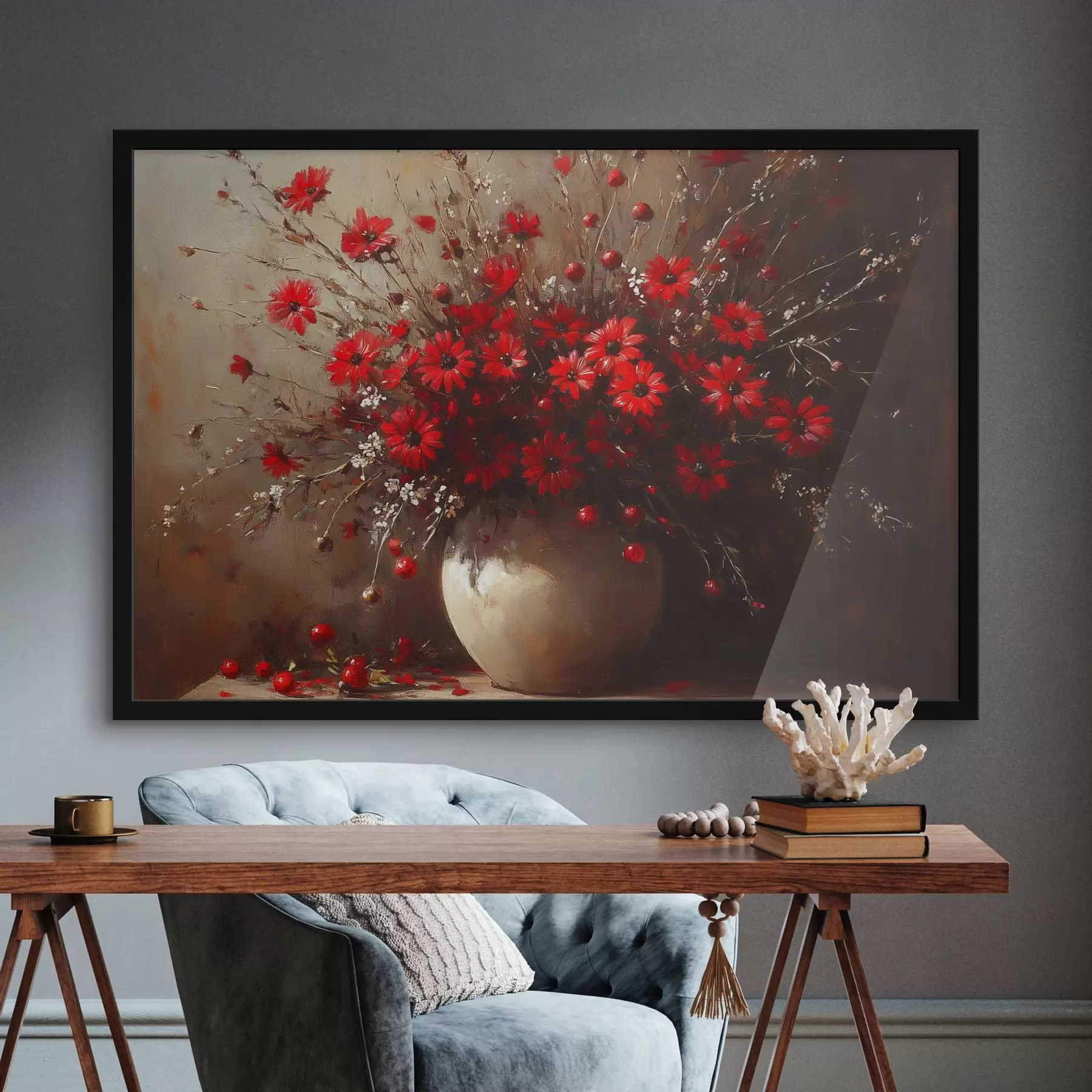 Fototapet Červená kytice ve váze f42983