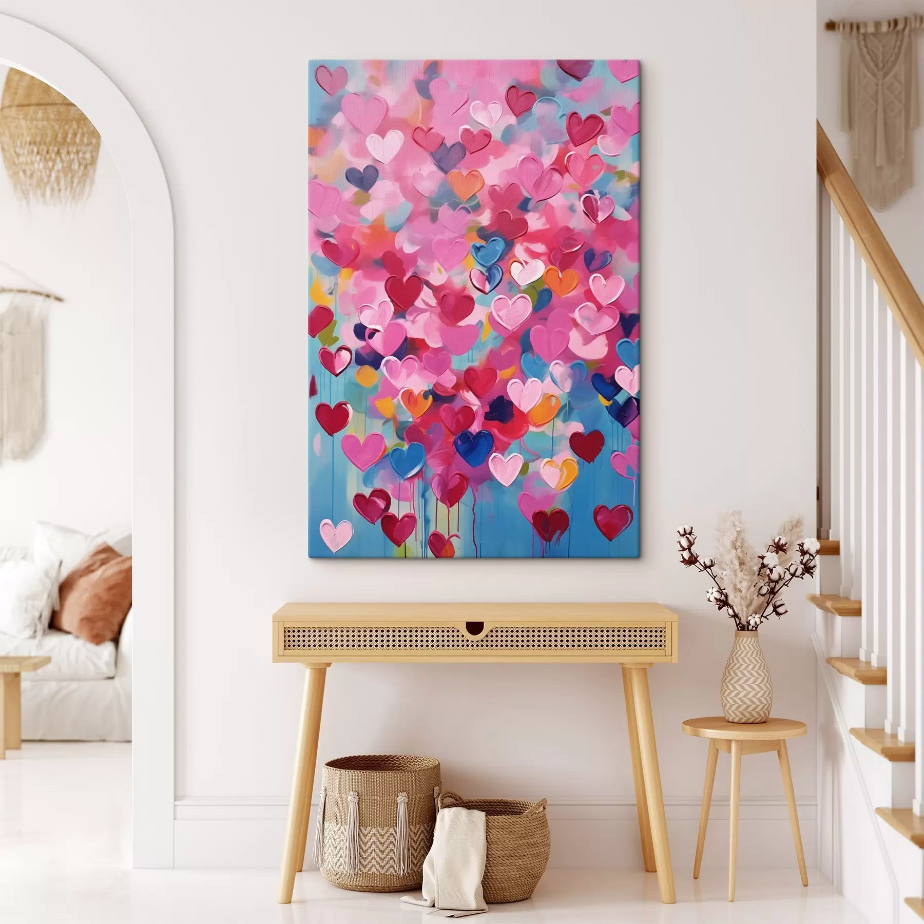 Obraz Barevné srdce, imitace barvy Č. s43033