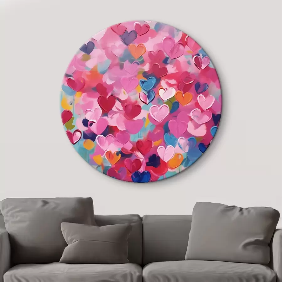 Obraz Barevné srdce, imitace barvy Č. r43033