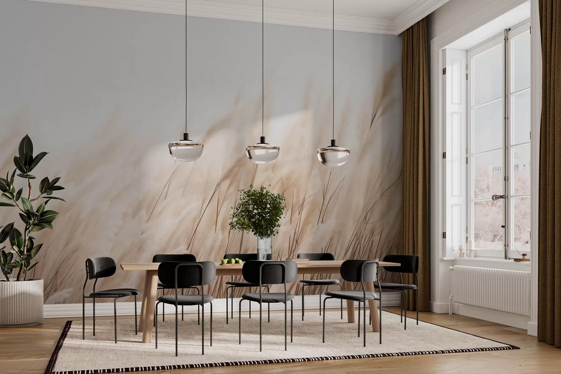 Fototapet Klásky v pastelových béžových barvách w03244