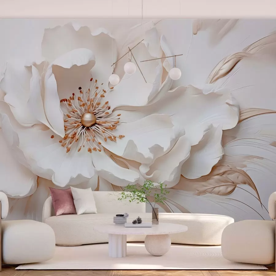 Fototapet Jemná květina v pastelových barvách ve stylu basreliéfu w03249v1