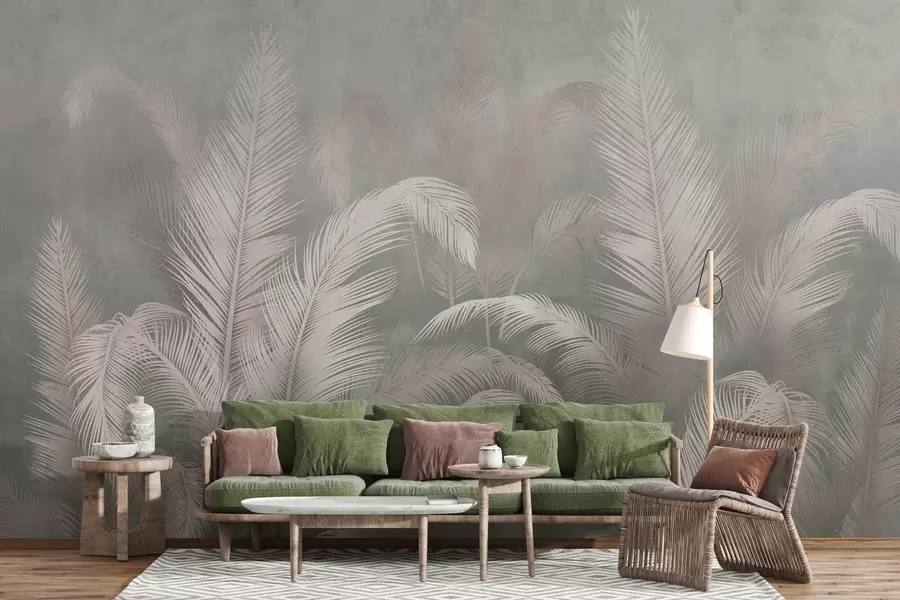 Fototapet Tropické palmové listy ve stylu grunge w03250v1